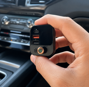 FM transmitter and car charger with Bluetooth speaker black