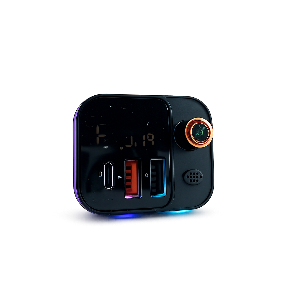 FM transmitter and car charger with Bluetooth speaker black