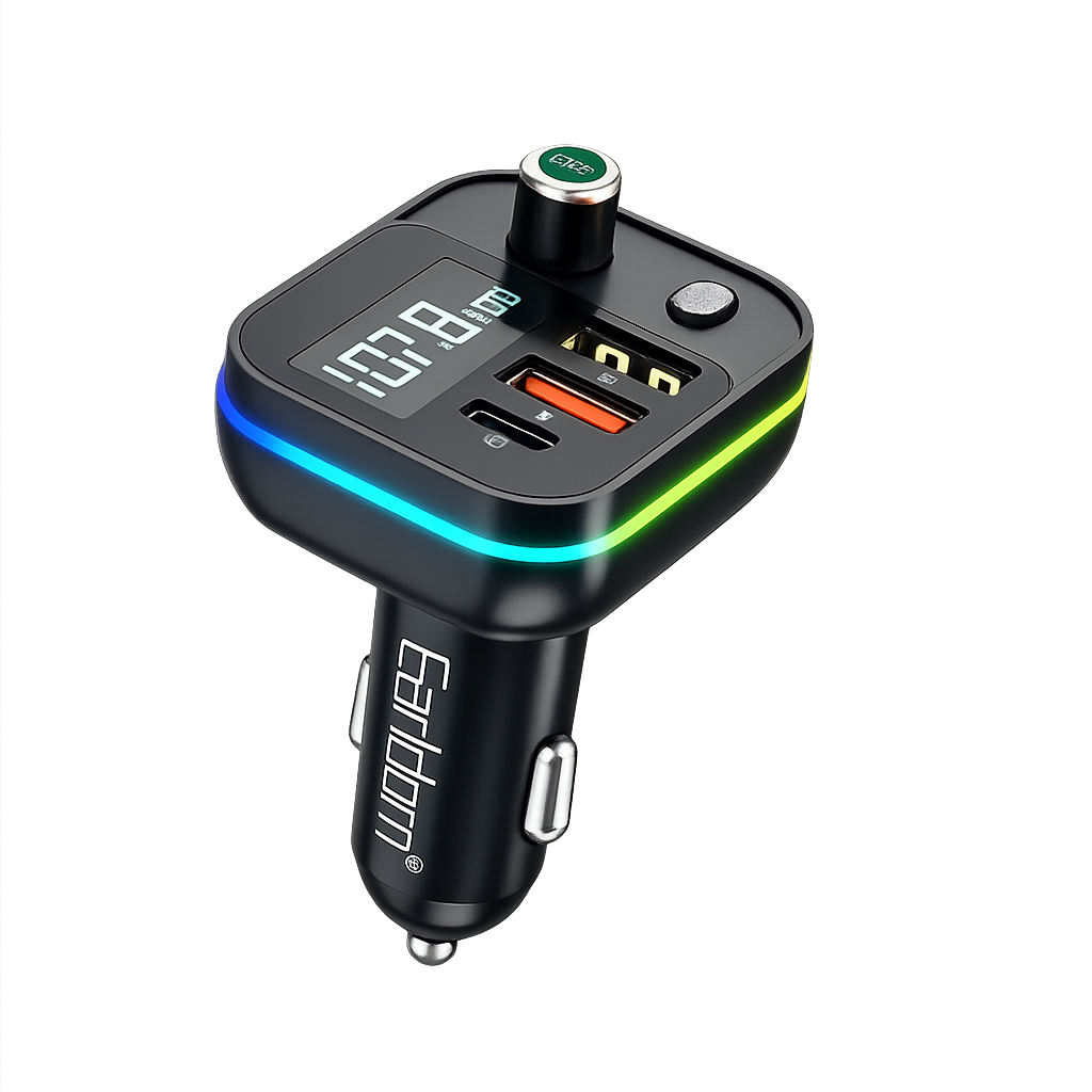 FM transmitter and car charger with Bluetooth speaker black