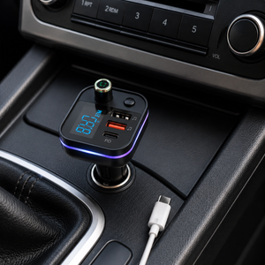 FM transmitter and car charger with Bluetooth speaker black