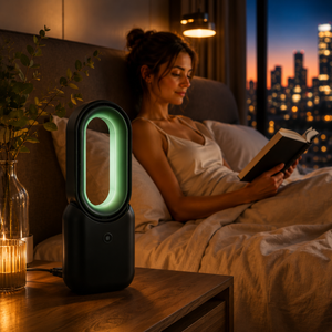Bladeless desk fan USB-C powered with mood light