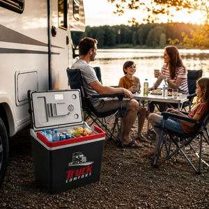 Electric Cool Box Portable Car & Home Fridge with Heating 30L 12/24/230V