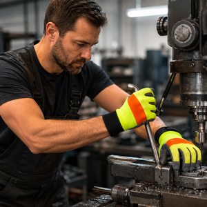 Safety work gloves High-Visibility with Double-Padded & hook and loop closure