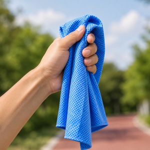 Cooling towel around neck for sports or work 66x43cm blue