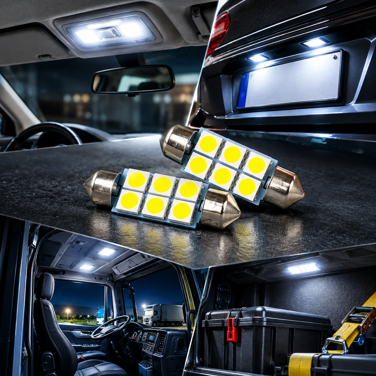 Lampadina SMD LED Siluro 6 LED Luce Bianca