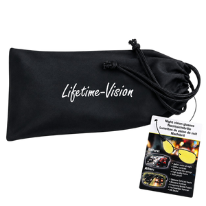 Night Driving Glasses with Yellow Lenses, Lightweight Metal Frame and Storage Pouch