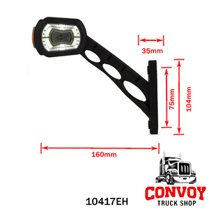 Feu de gabarit LED à bras droit, rectangulaire, en caoutchouc