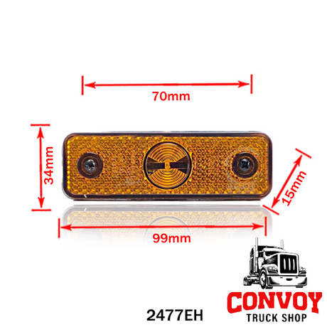 Feu de position LED encastrable jaune Flatpoint Aspöck