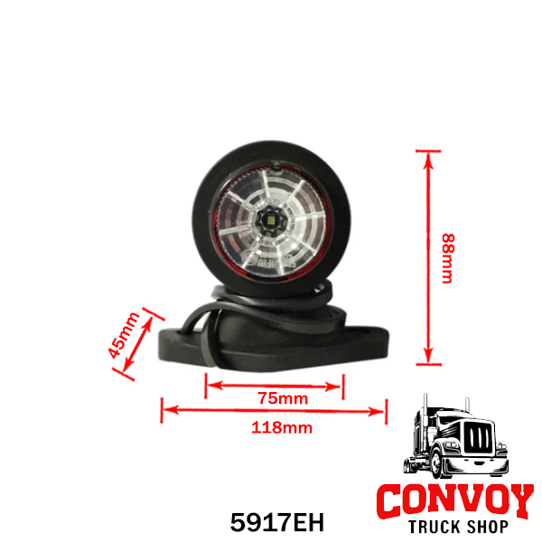 LED poziční gumová lampa Omega s mikroprismem