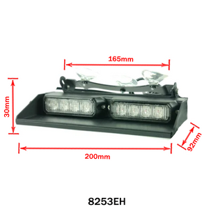 Yellow 8-LED Flashing Windshield Light – 17 Modes