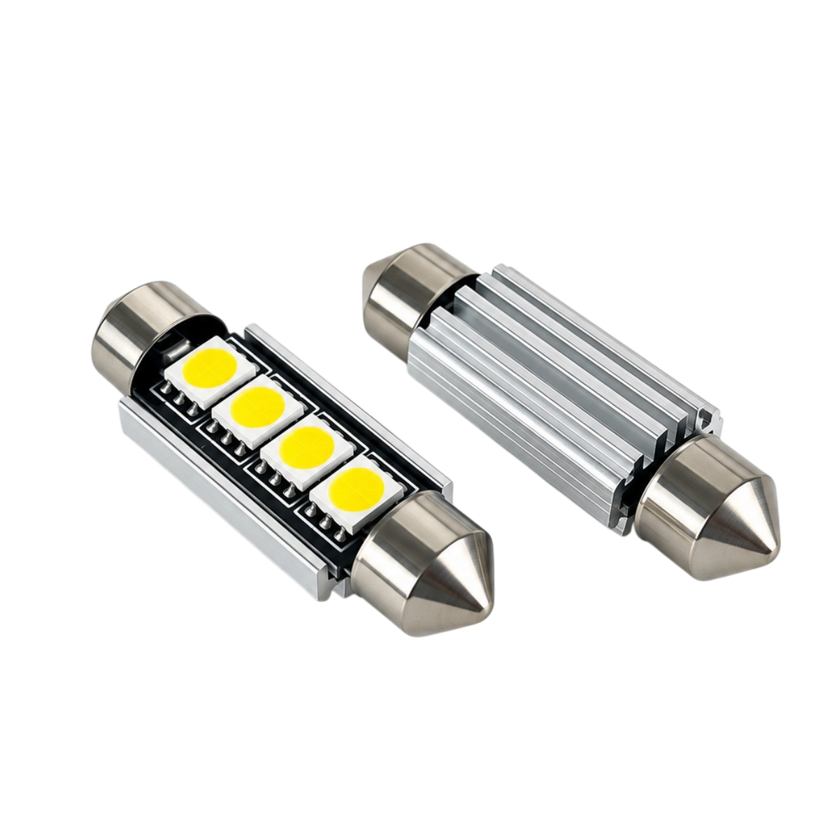 LED Festoon Bulbs 12V Canbus White 4 SMD 31–41mm 2 Pack