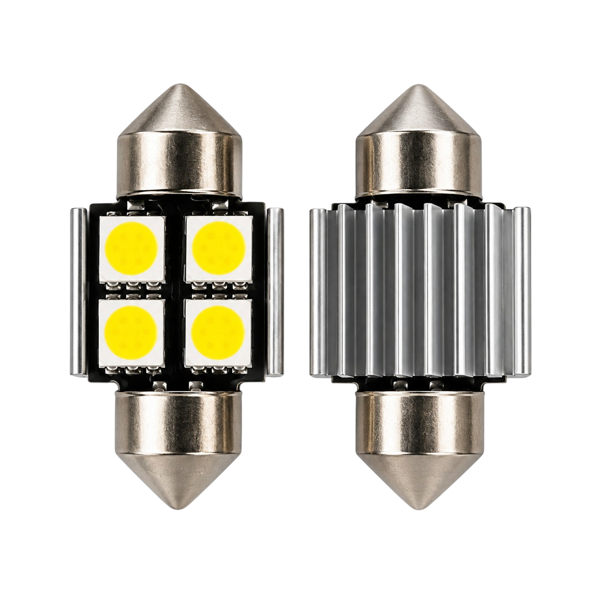 LED Festoon Bulbs 12V Canbus White 4 SMD 31–41mm 2 Pack