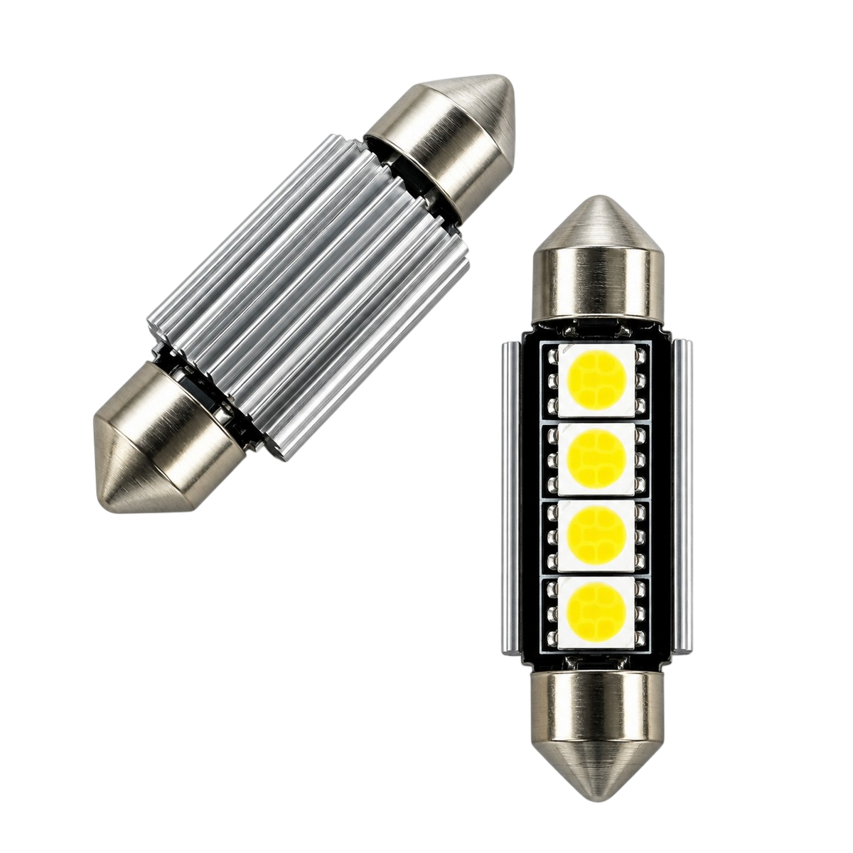 LED Festoon Bulbs 12V Canbus White 4 SMD 31–41mm 2 Pack