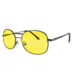 Night Driving Glasses with Yellow Lenses, Lightweight Metal Frame and Storage Pouch