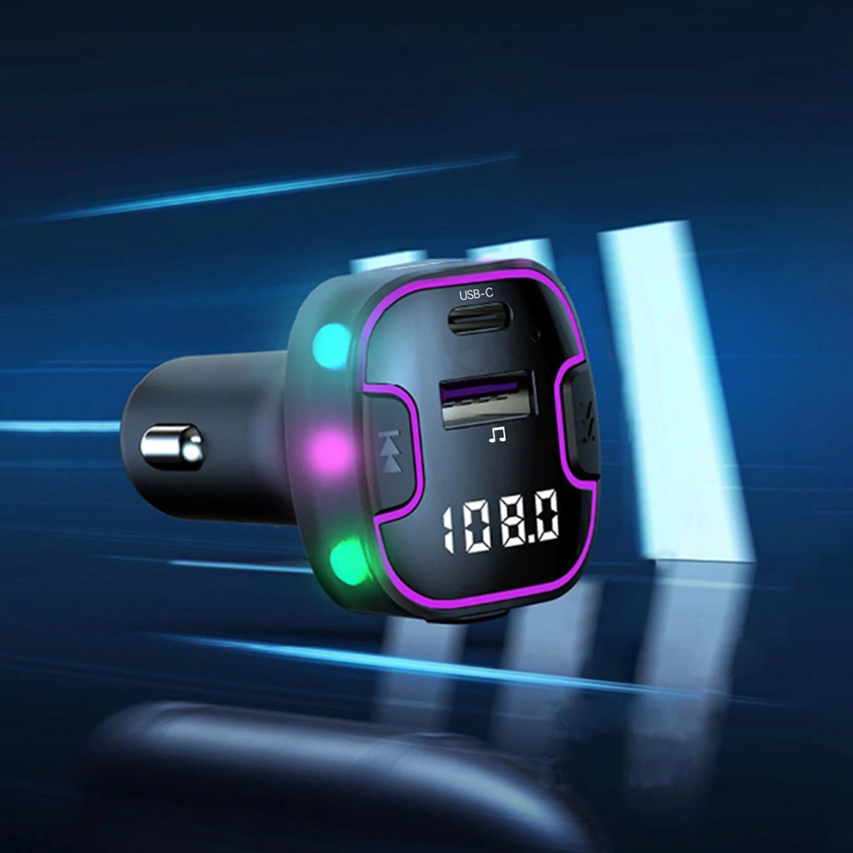 FM transmitter a nabíjačka do auta Earldom ET-M109