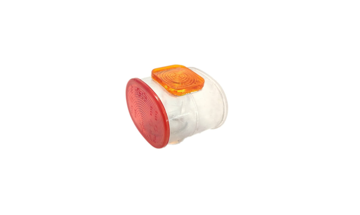 Coprilampada rosso-bianco-giallo per fanale larghezza Aspöck Superpoint 2