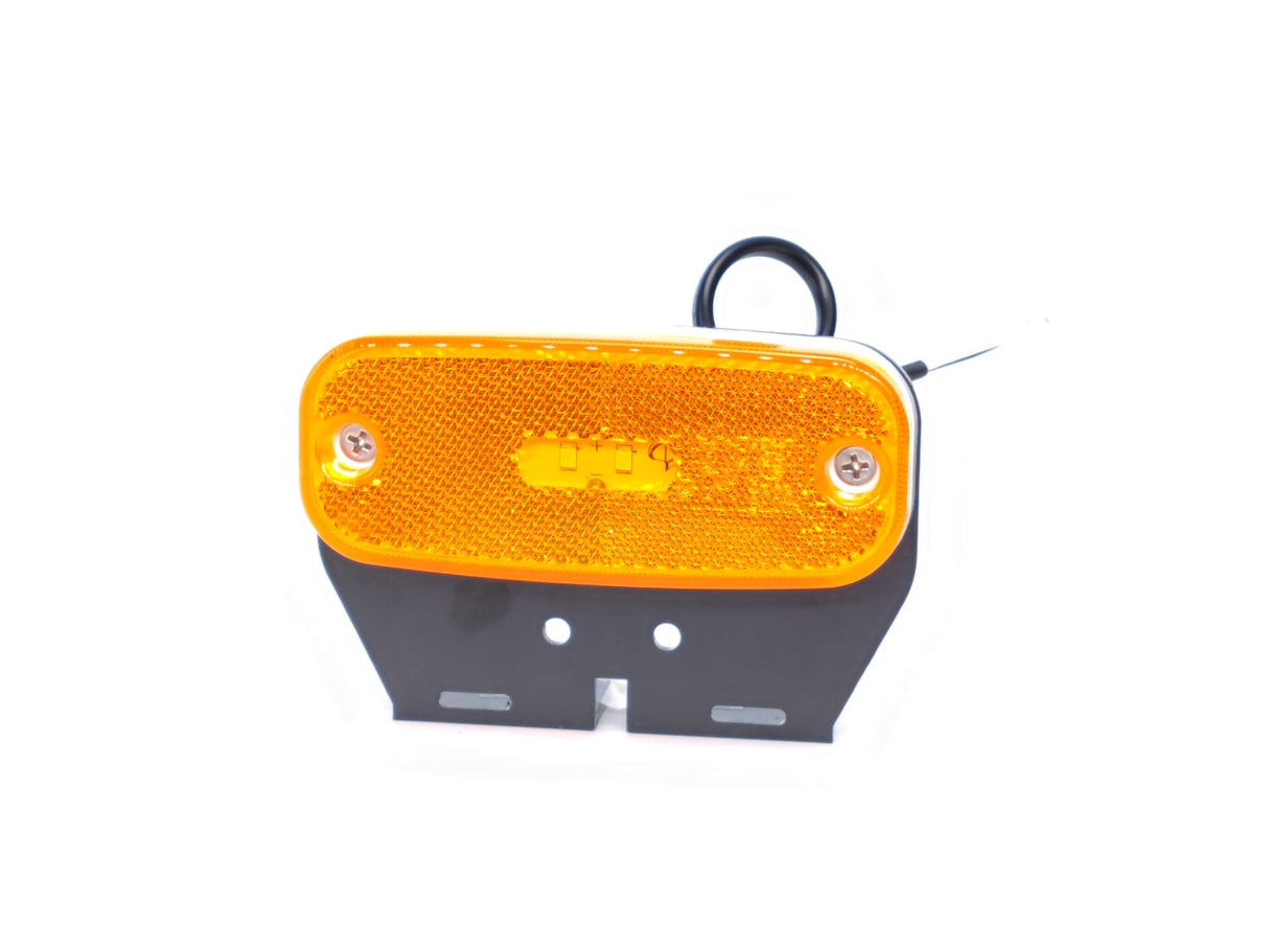 Amber LED Side Marker Lamp with Rounded Holder, 2 LEDs, 12/24V