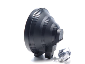 Round High Beam Headlight with White Lens and LED Position Light