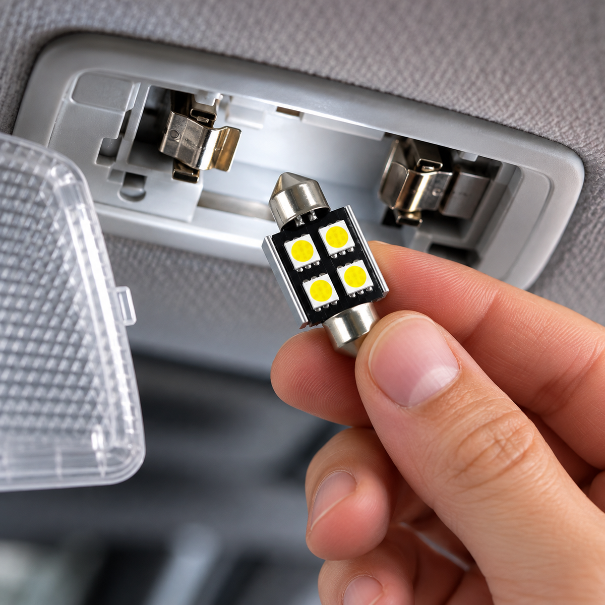 LED Festoon Bulbs 12V Canbus White 4 SMD 31–41mm 2 Pack