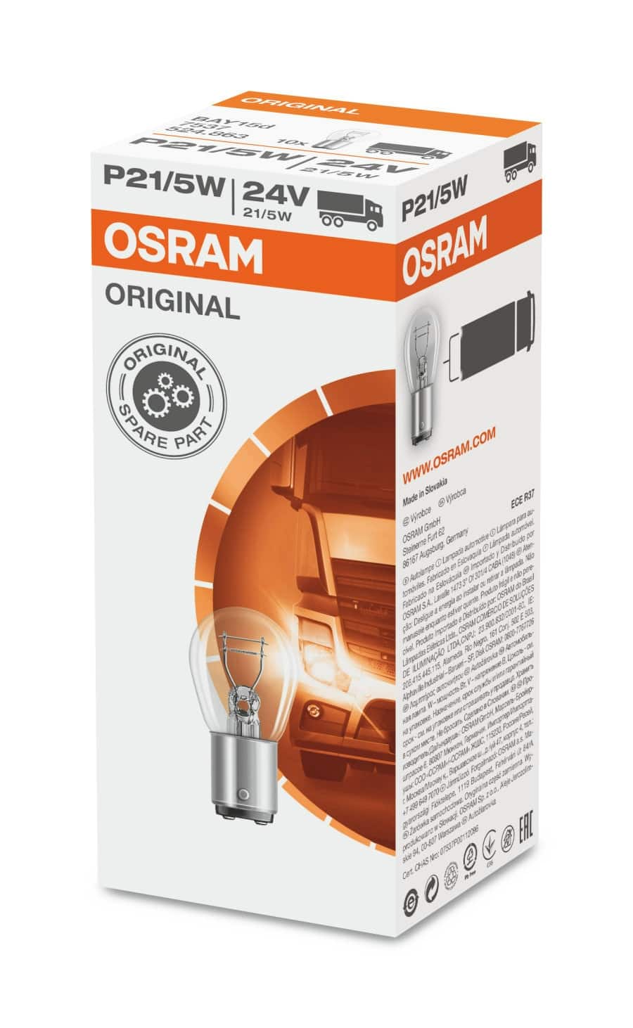 Lampadina Osram Bay15d 12V/24V 21W e 21/5W