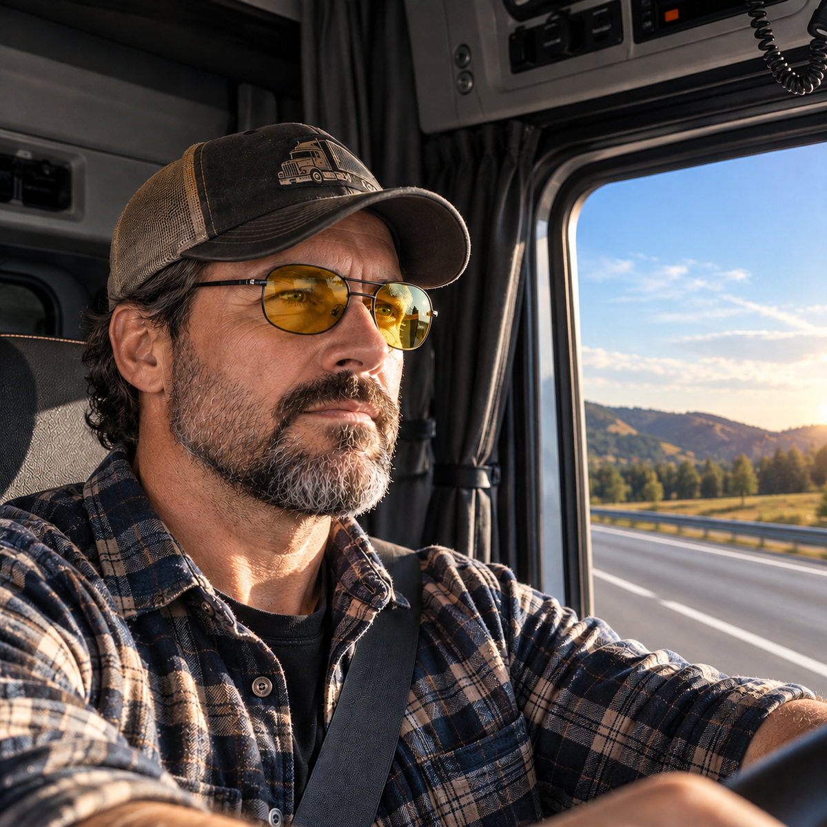 Night Driving Glasses with Yellow Lenses, Lightweight Metal Frame and Storage Pouch