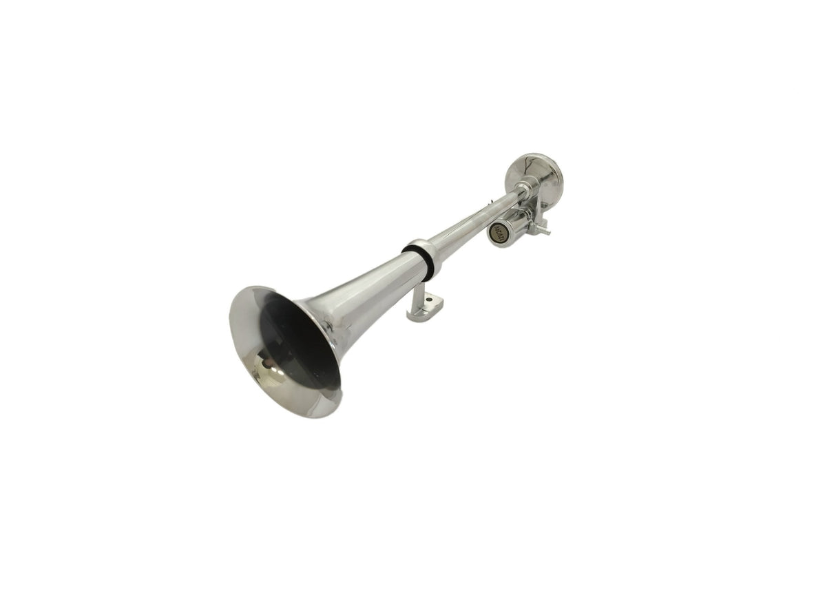 Claxon neumático circular de 38 cm para camiones – Acero cromado, 12/24V