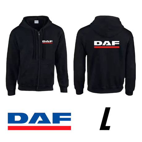 Black DAF Logo Zip-Up Hoodie