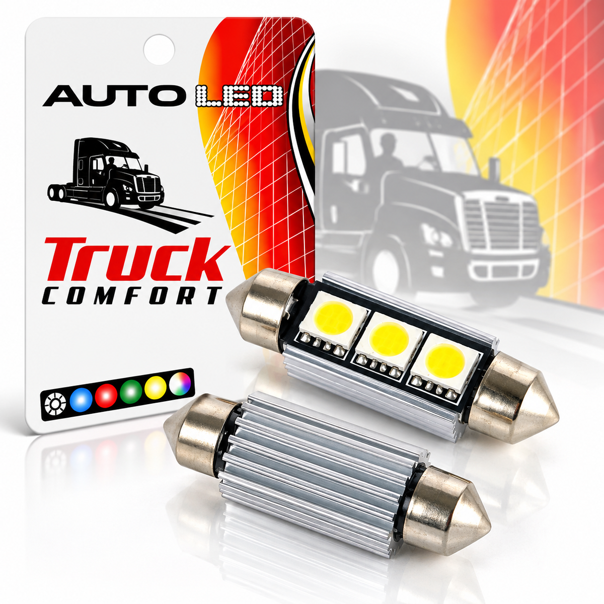 LED Festoon Bulbs 12V Canbus White 4 SMD 31–41mm 2 Pack