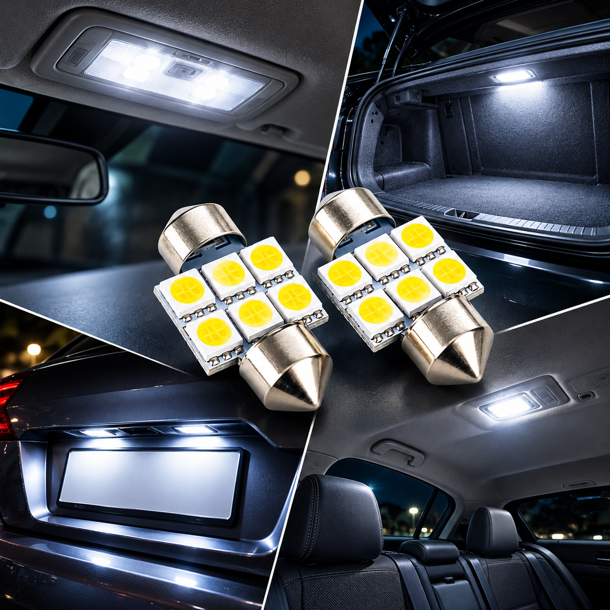 Lampadina SMD LED Siluro 6 LED Luce Bianca