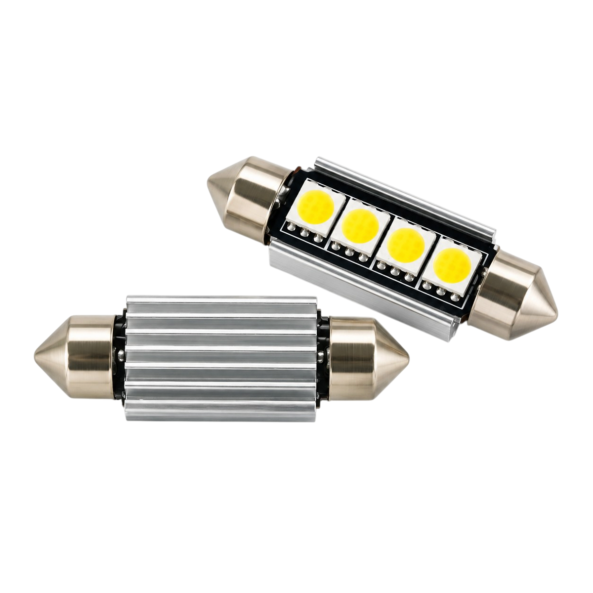 LED Festoon Bulbs 12V Canbus White 4 SMD 31–41mm 2 Pack