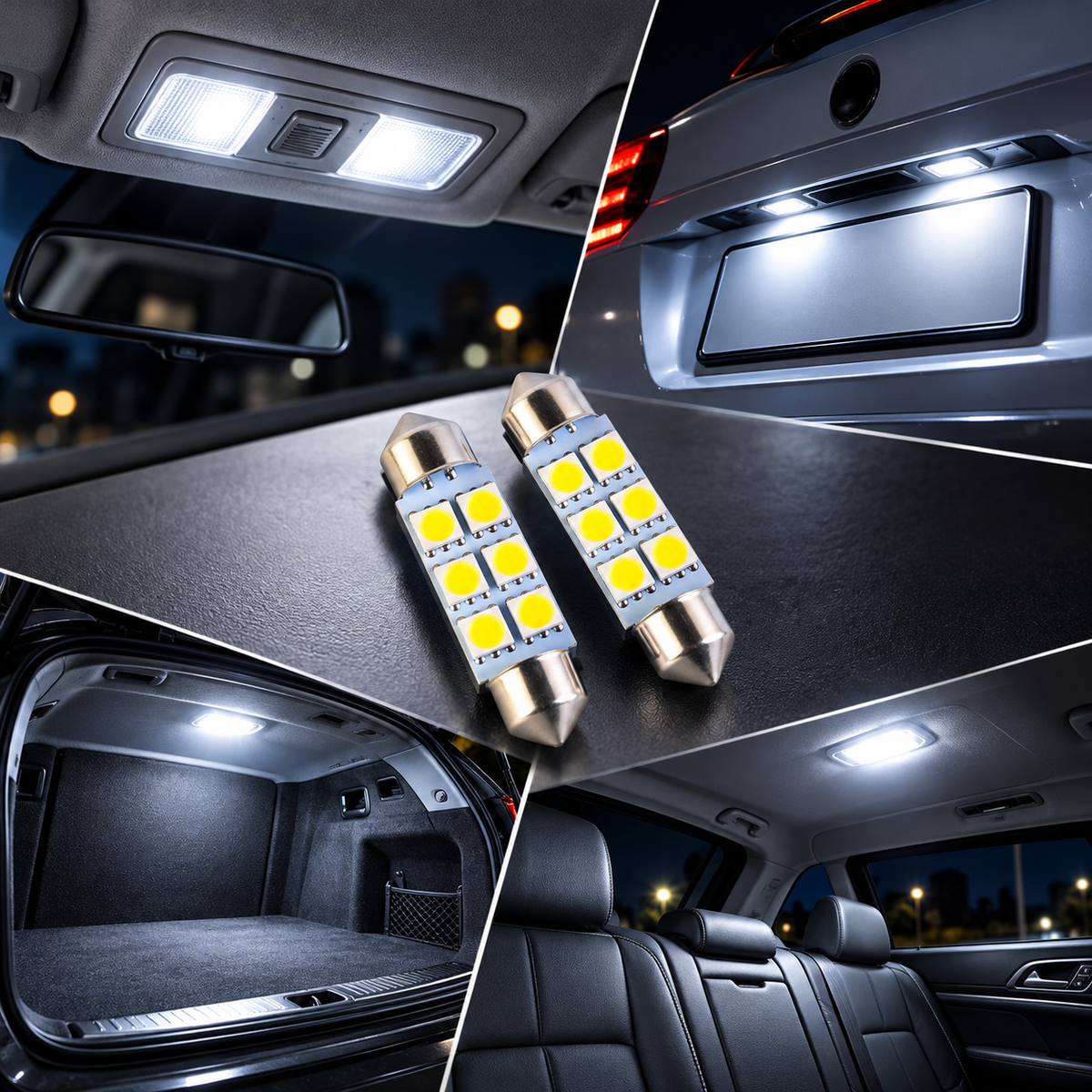 Lampadina SMD LED Siluro 6 LED Luce Bianca