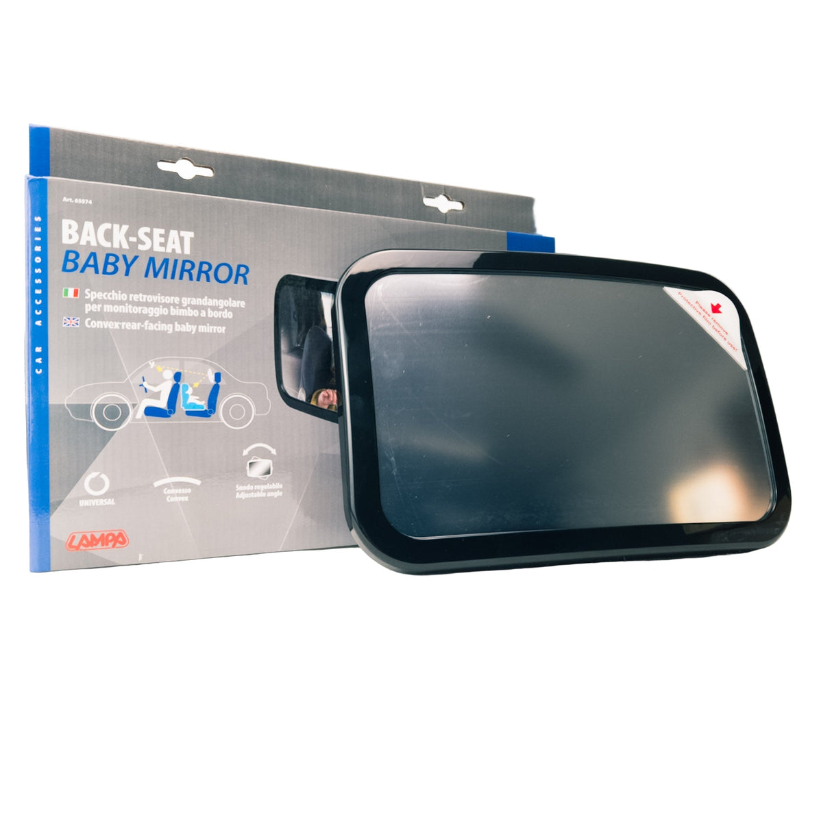 360° Rear Seat Baby Mirror for Headrest, 290×190 mm
