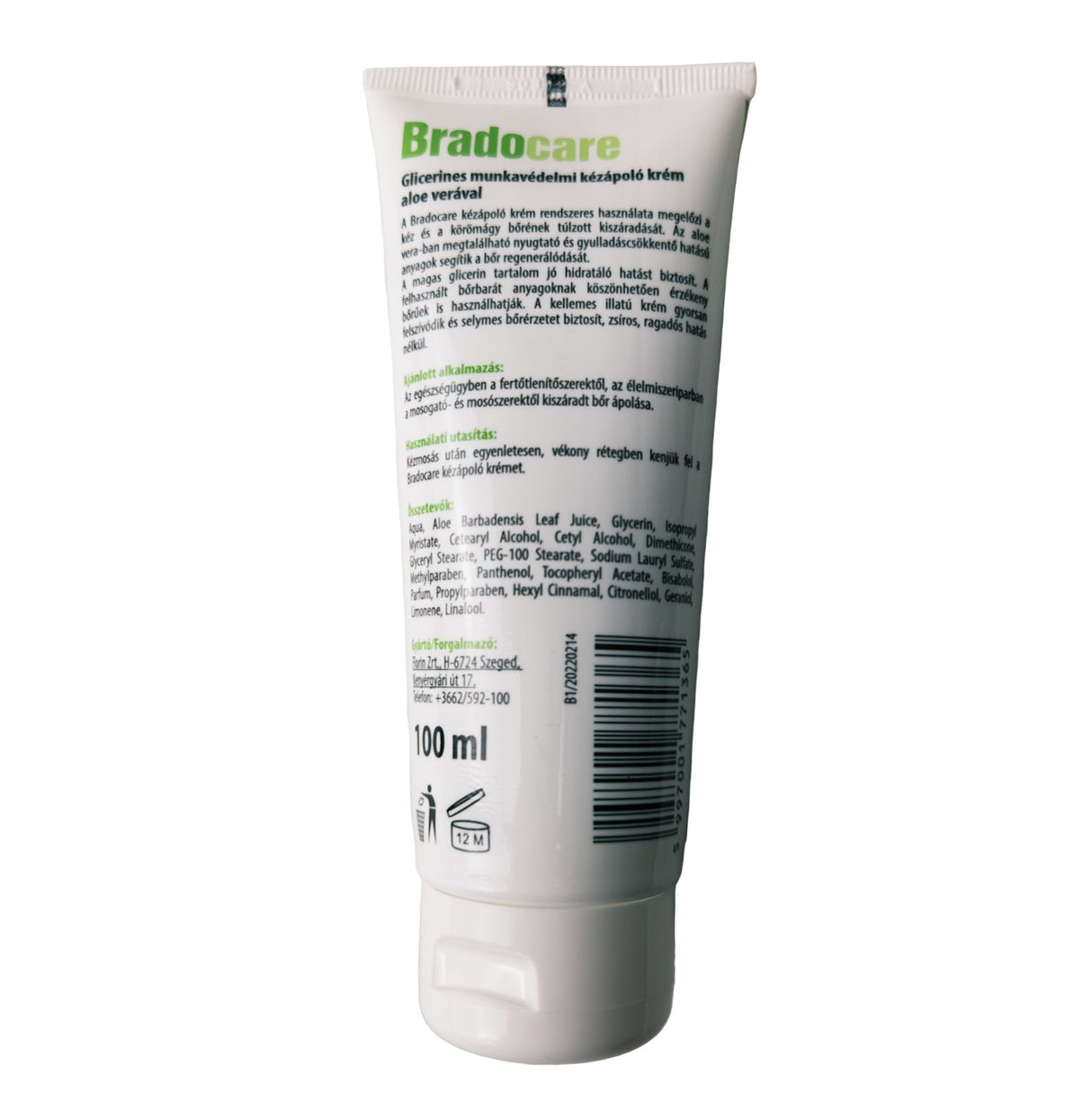 Creme de Mãos Profissional Bradocare com Glicerina e Aloe Vera 100ml