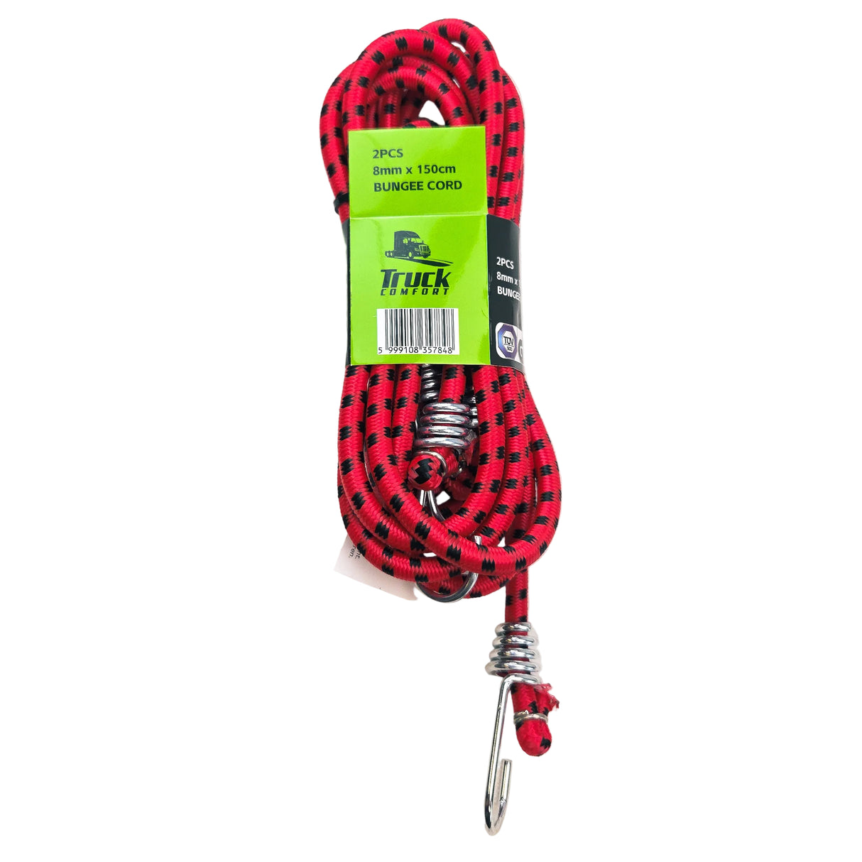 Spanngummi mit Haken, elastisch 8 mm, 2 Stk.