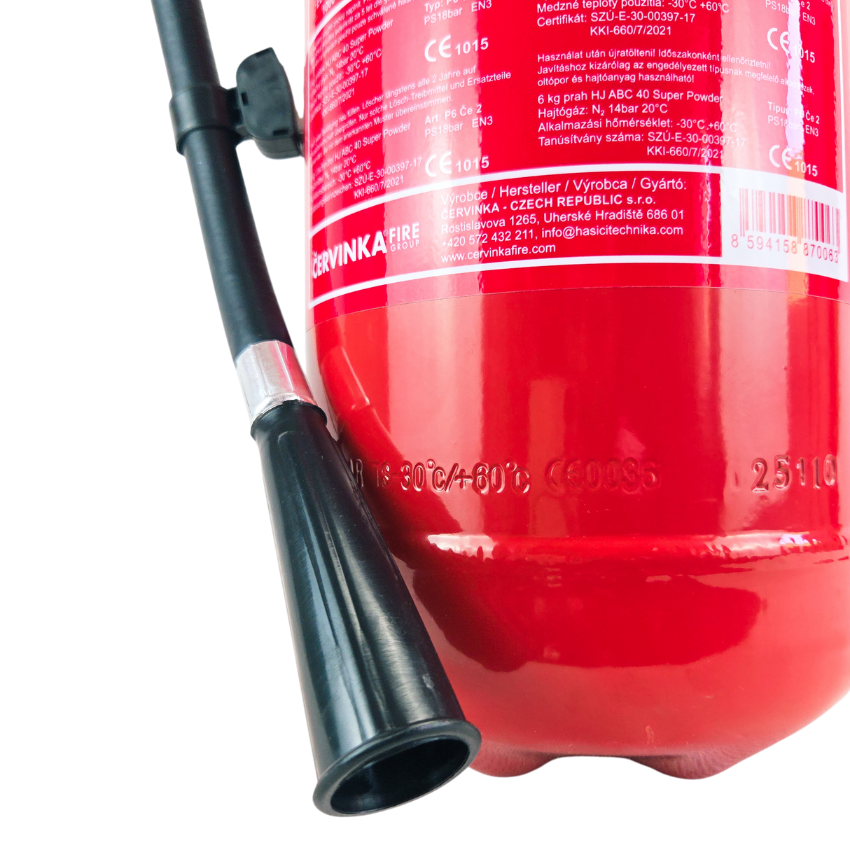 Fire Extinguisher Dry Powder 6kg 43A 233B C with Pressure Gauge & Wall Bracket