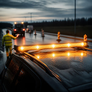 LED Warning Light Bar 48 LED IP67 Amber Traffic Advisor
