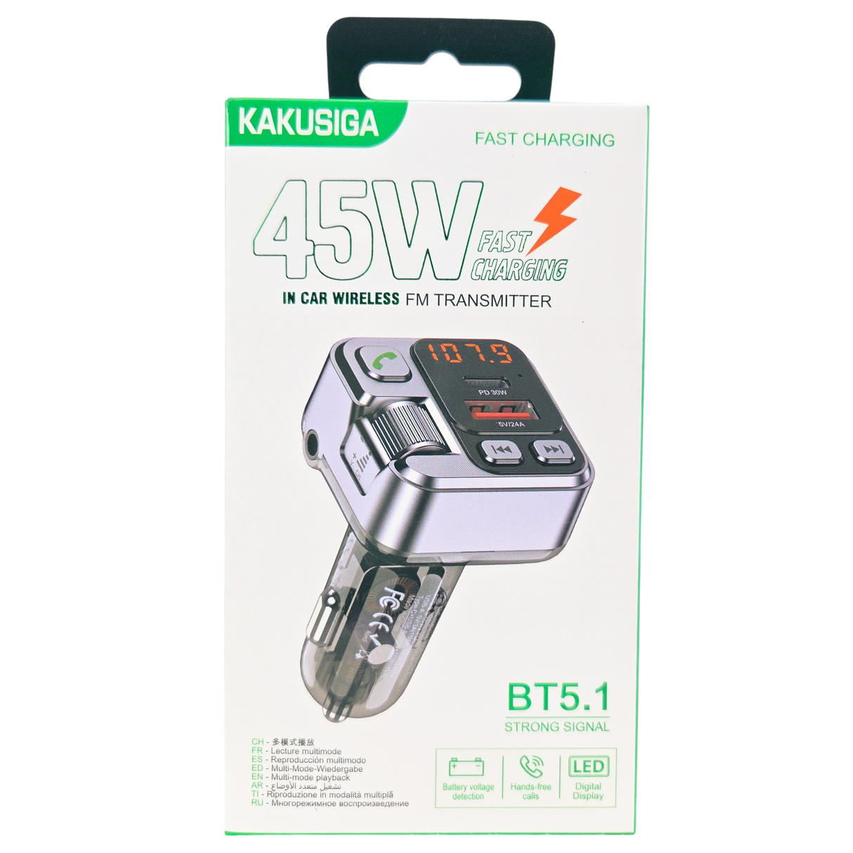 Bluetooth fm transmitter for car 45W PD Fast Charging and Hands-Free Calling