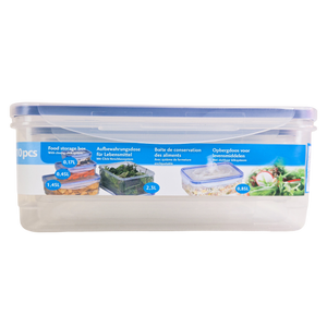 Food Storage Containers 5 Piece Plastic Airtight Set with Lids