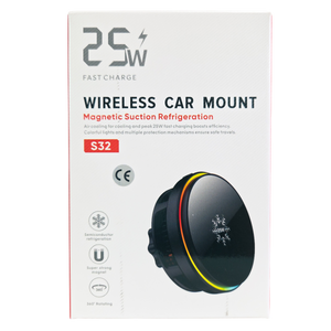 Car Phone Mount Charger Magnetic Wireless Charging with Cooling Fan