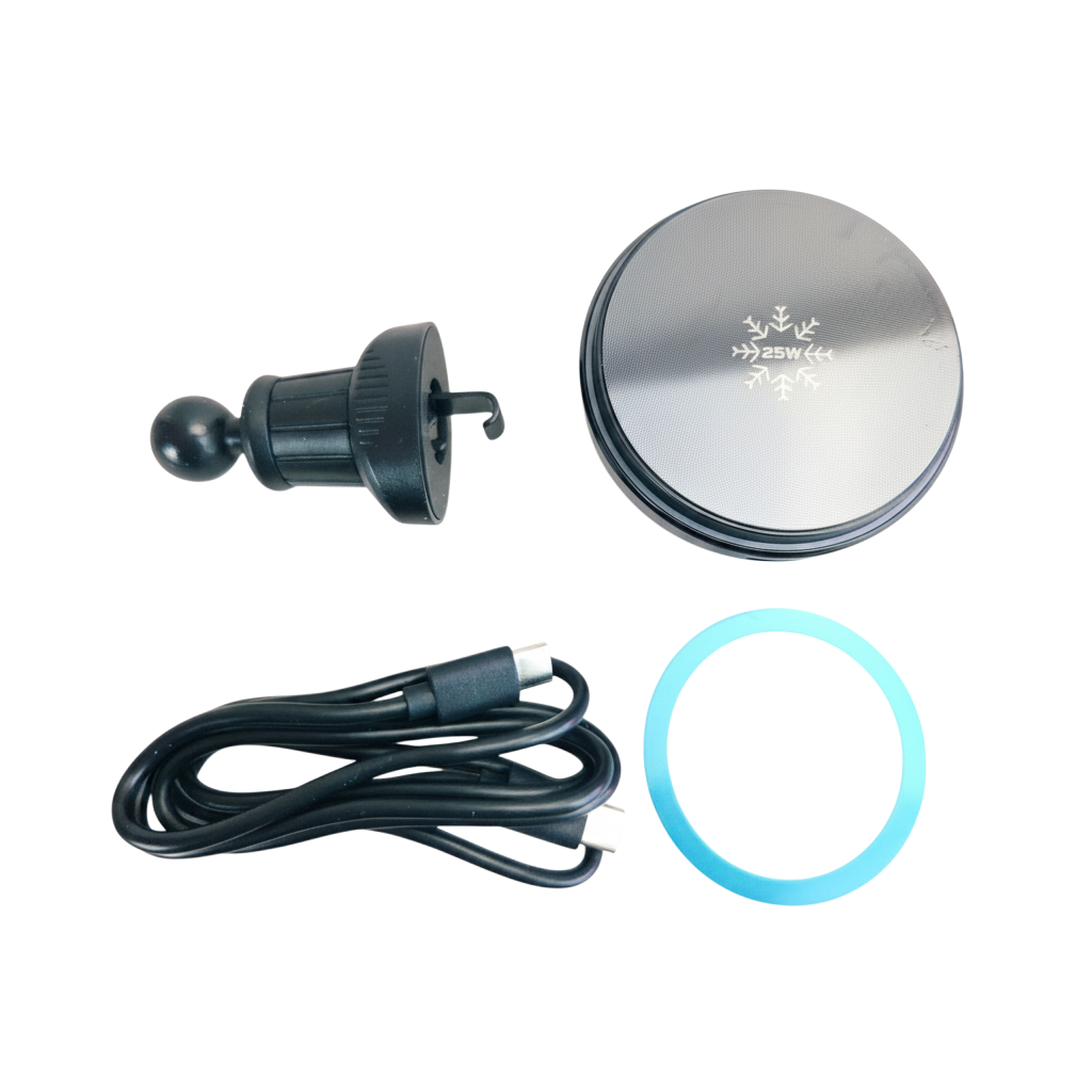 Car Phone Mount Charger Magnetic Wireless Charging with Cooling Fan
