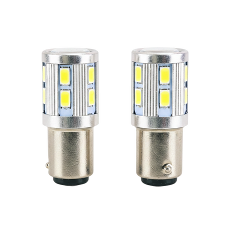 Car Bulb LED BAY15D 3/12 LEDs White or Red for Cars and Trucks 2 Pack