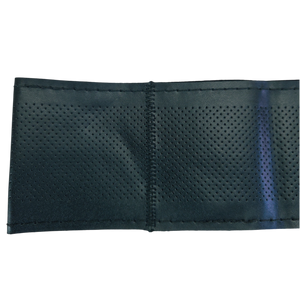 Leather Steering Wheel Cover 37–38 cm Stitch On Black Perforated Design