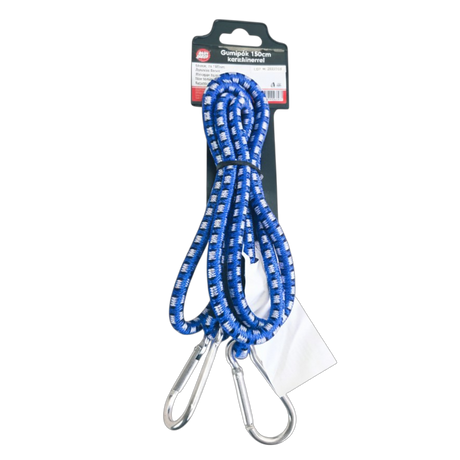 Bungee Cord with Carabiner Clips 8 mm, blue 1pcs