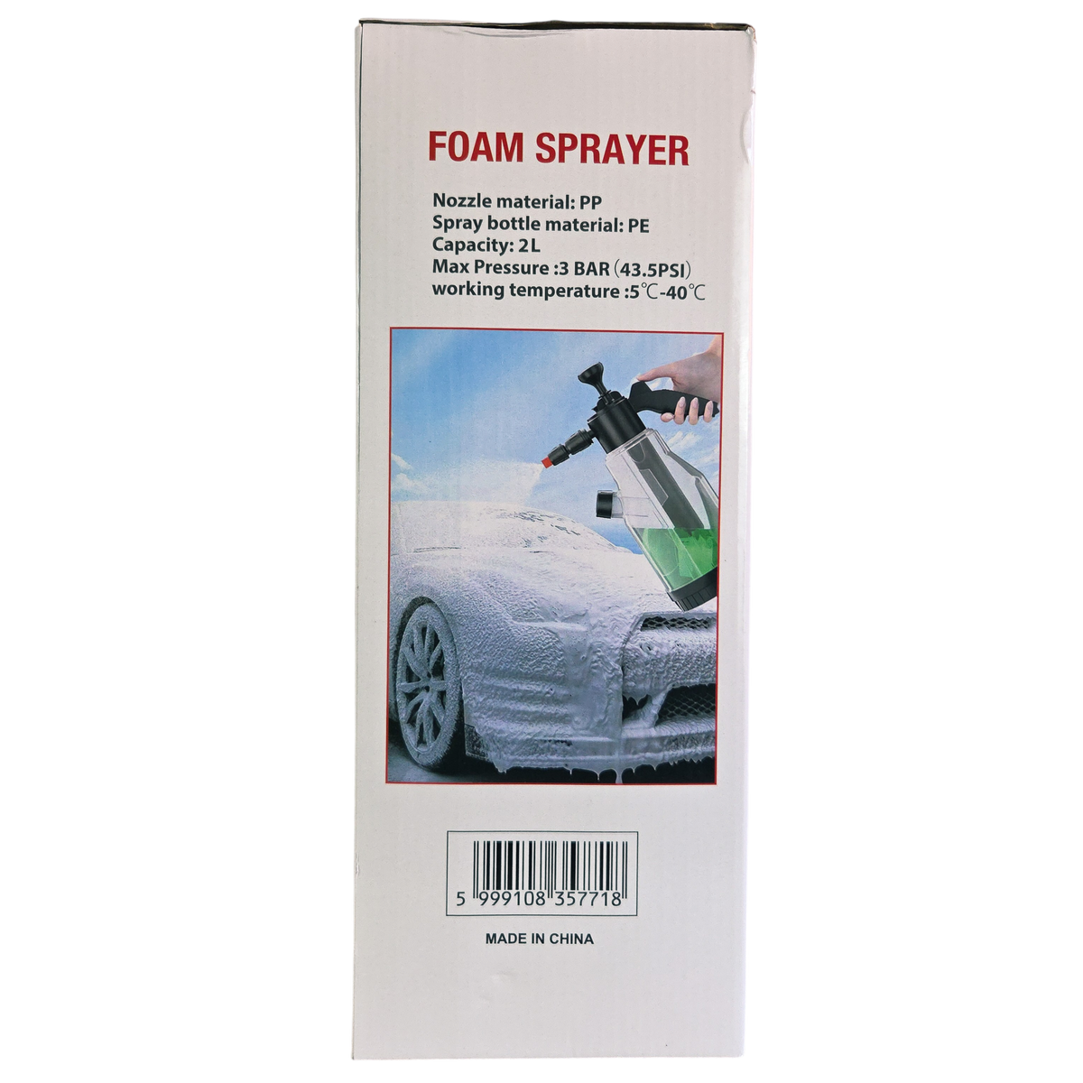 Car Foam Sprayer with Hand Pump and 4 Interchangeable Nozzles 2L
