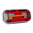 Fanale posteriore LED 6 funzioni con freccia dinamica e catarifrangente triangolare 12-36V