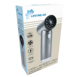 Portable handheld fan with bladeless cooling and usb charge, gray