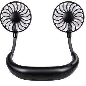 Neck Fan with Flexible Arms and 3 Speed Levels, 2W – Black