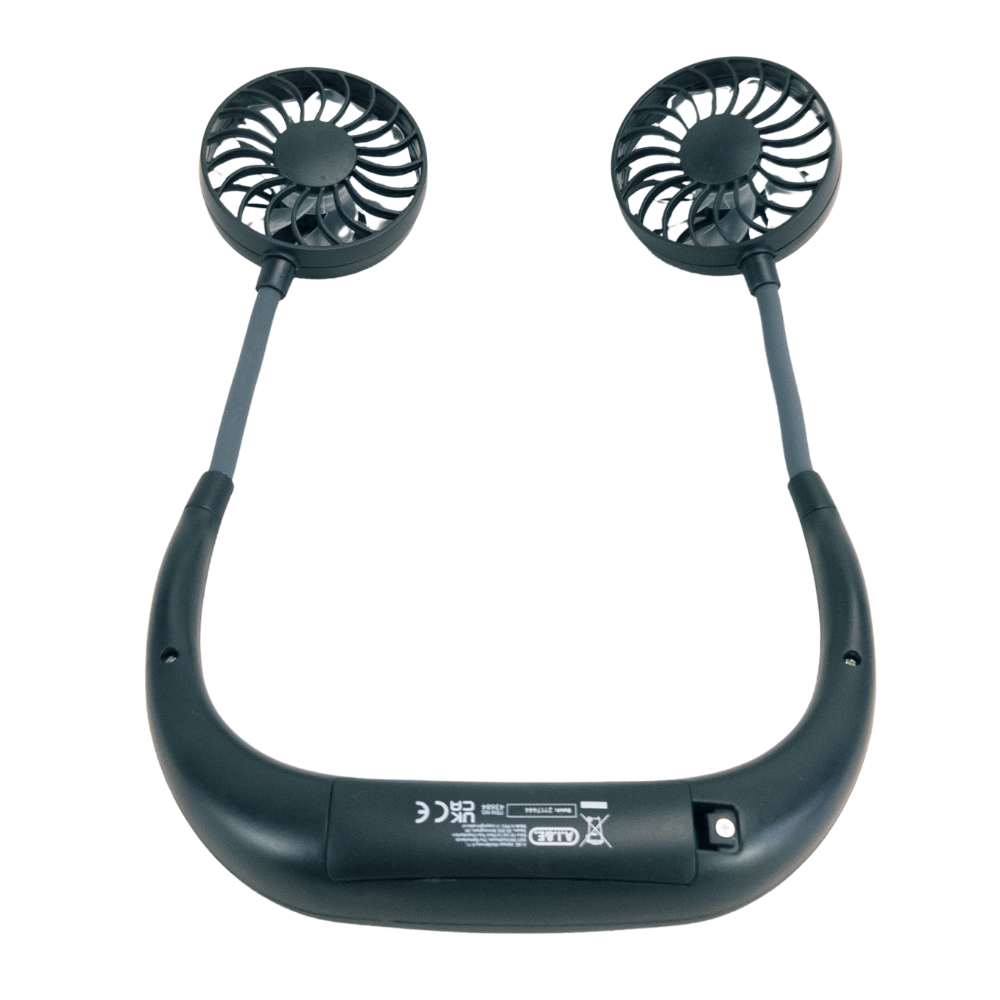 Neck Fan with Flexible Arms and 3 Speed Levels, 2W – Black