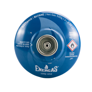 Butane gas canister for camping stove 500g 7/16" EN417