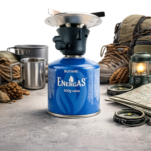 Butane gas canister for camping stove 500g 7/16" EN417